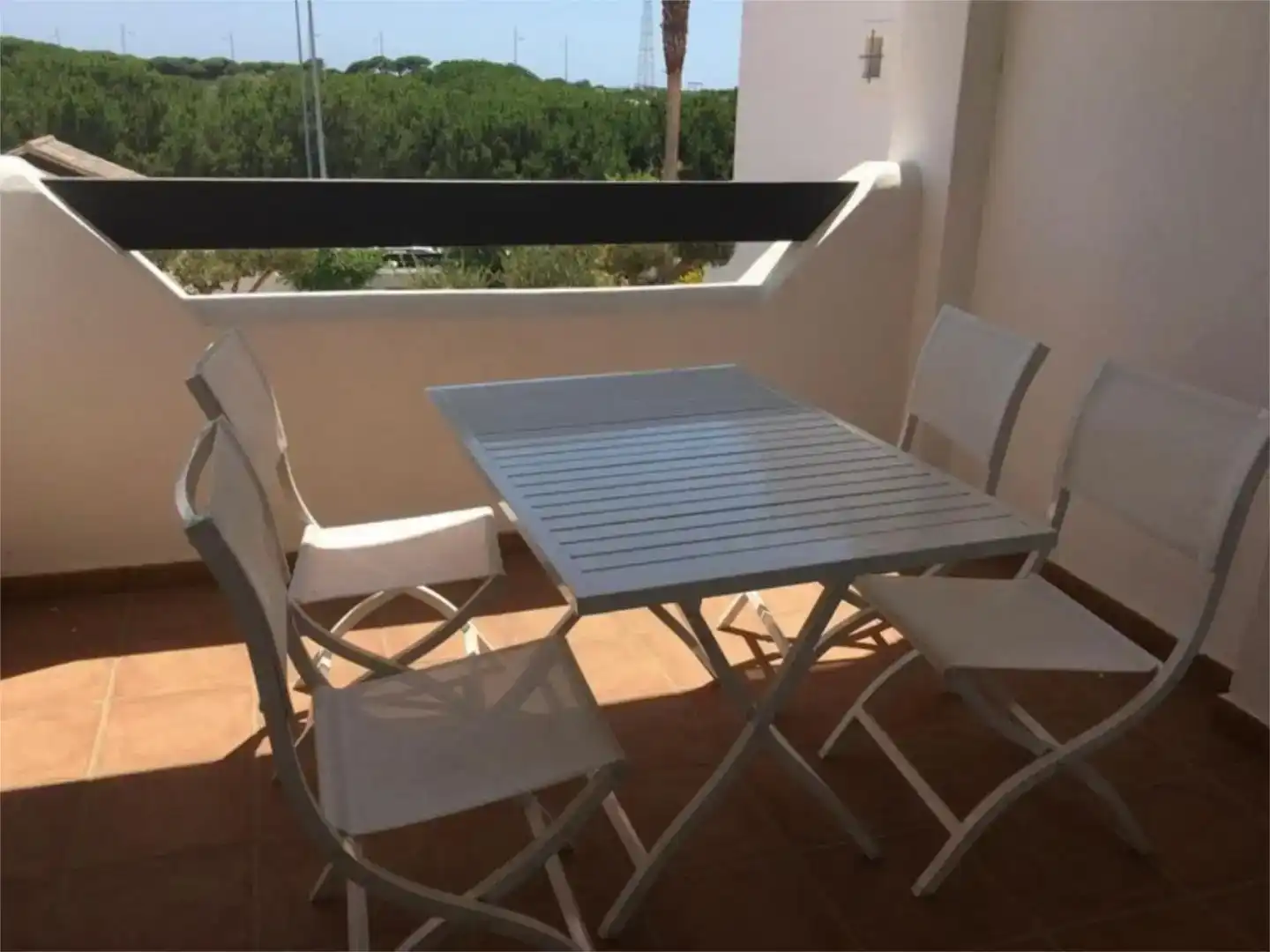 Terrasse von Wohnung zur Miete in Rota mit Klimaanlage, Schwimmbad und Möbliert