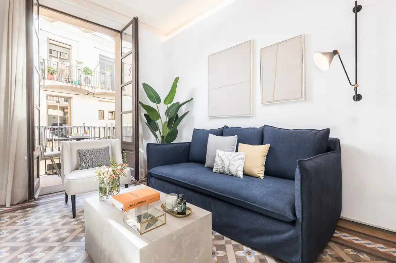 Living room of Apartments for rent in Barcelona  with Air Conditioner, Heating and Furnished
