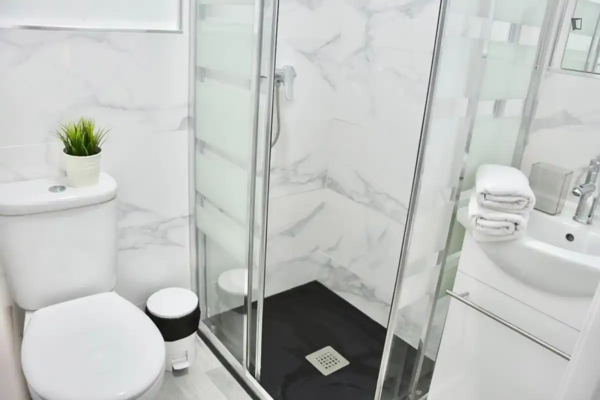 Bathroom of Study for rent in Madrid  with Air Conditioner, Heating and Furnished