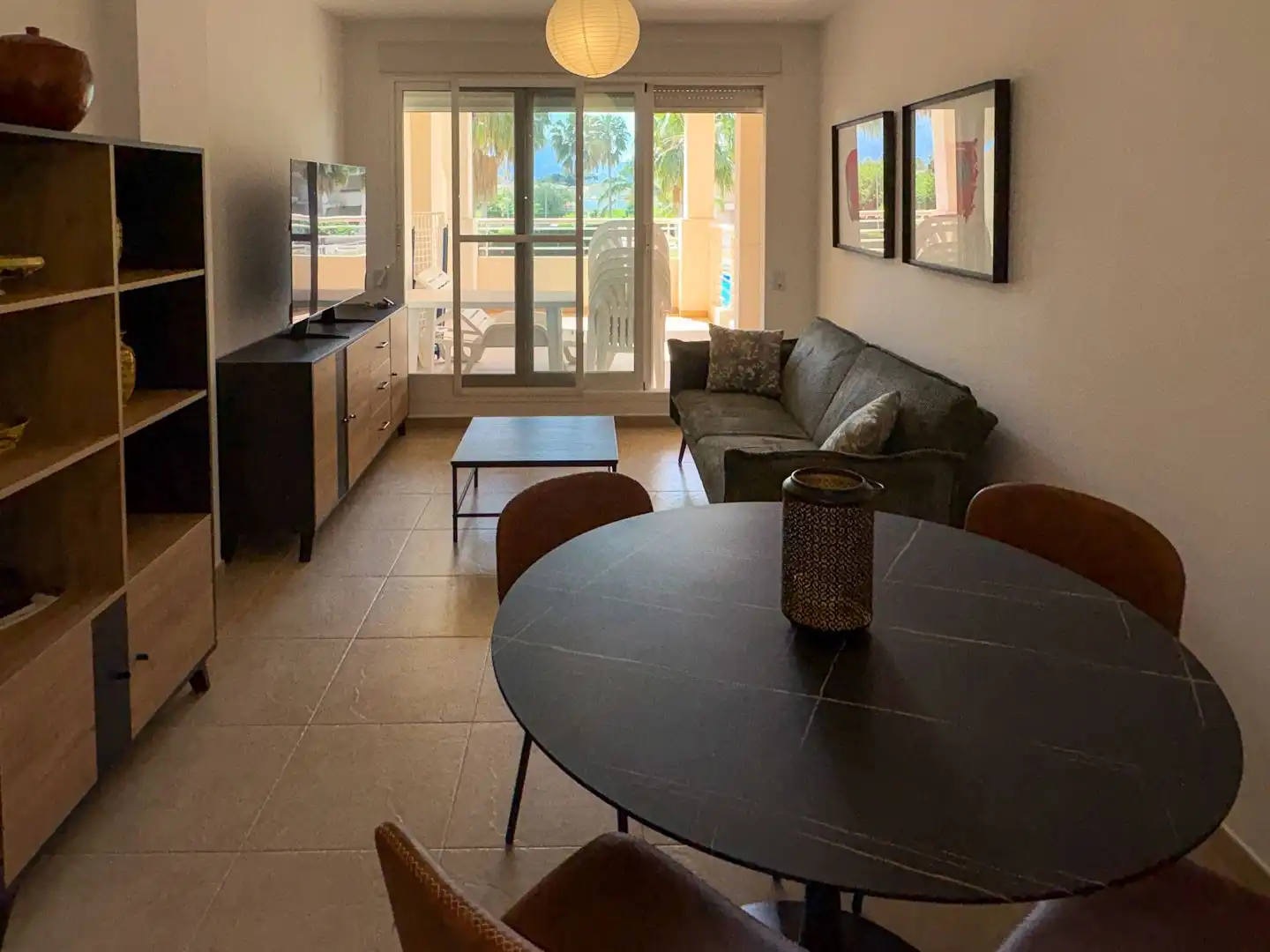 Sala d'estar de Apartament en venda en Dénia amb Aire condicionat, Calefacció i Jardí privat