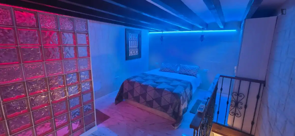 Dormitori de Apartament de lloguer en  Palma de Mallorca amb Aire condicionat, Moblat i Rentadora