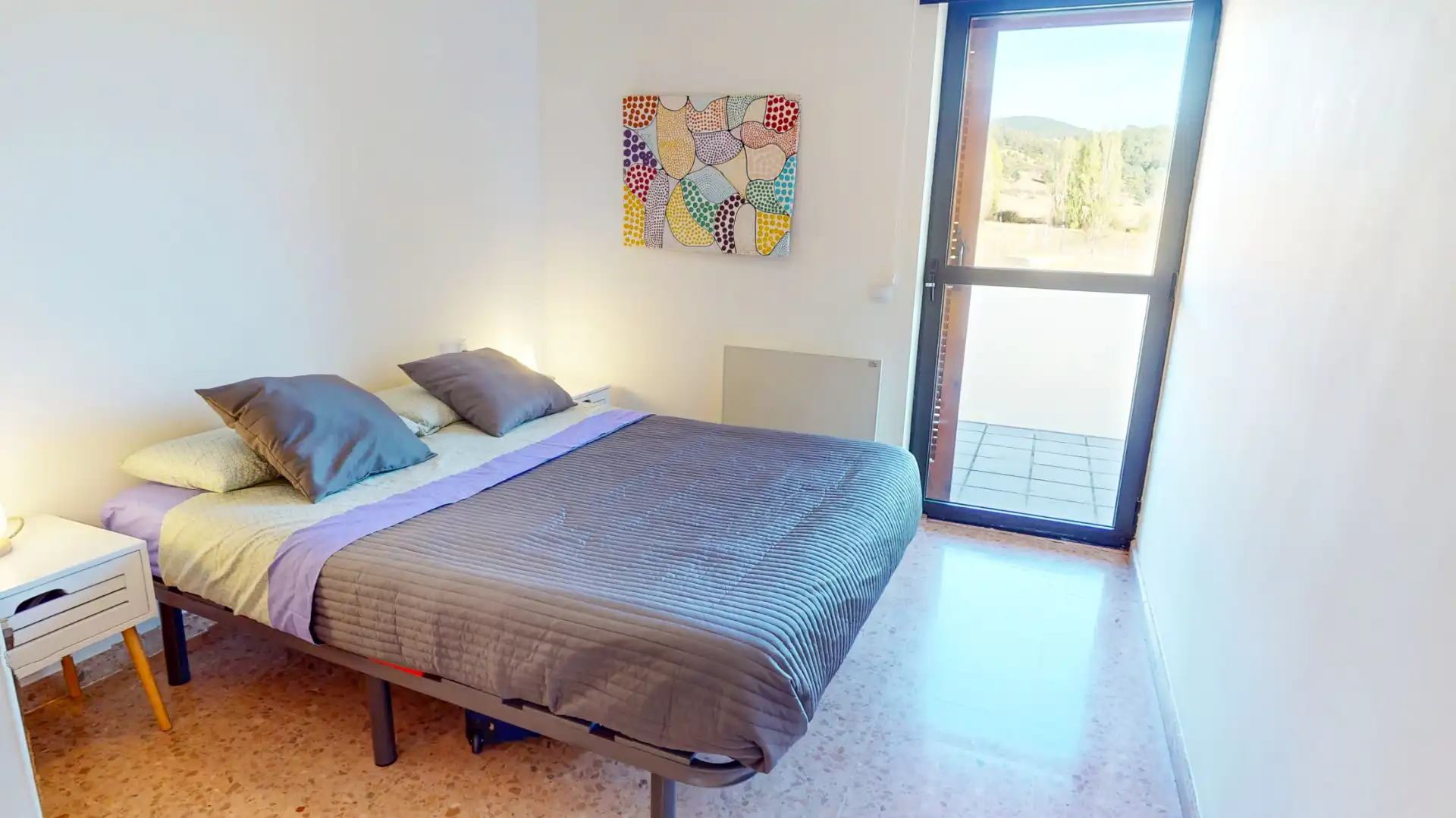 Habitación de Apartamento de alquiler en Alcalá de la Selva con Calefacción, Terraza y Amueblado