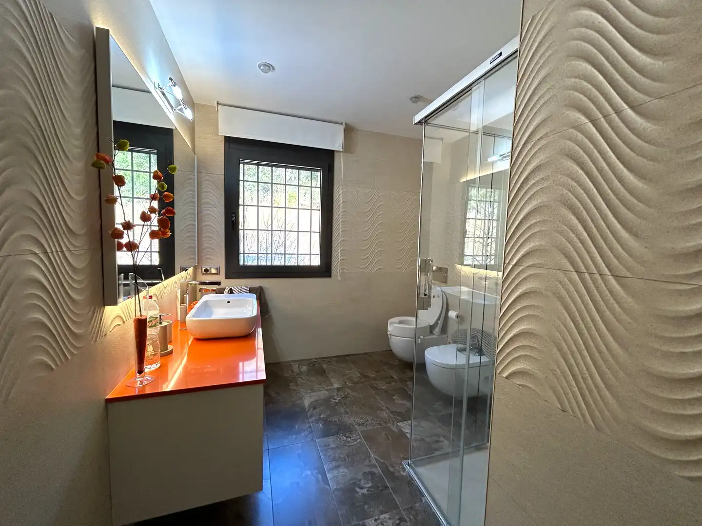 Baño de Casa o chalet en venta en Sant Julià del Llor i Bonmatí con Aire acondicionado, Jardín privado y Terraza