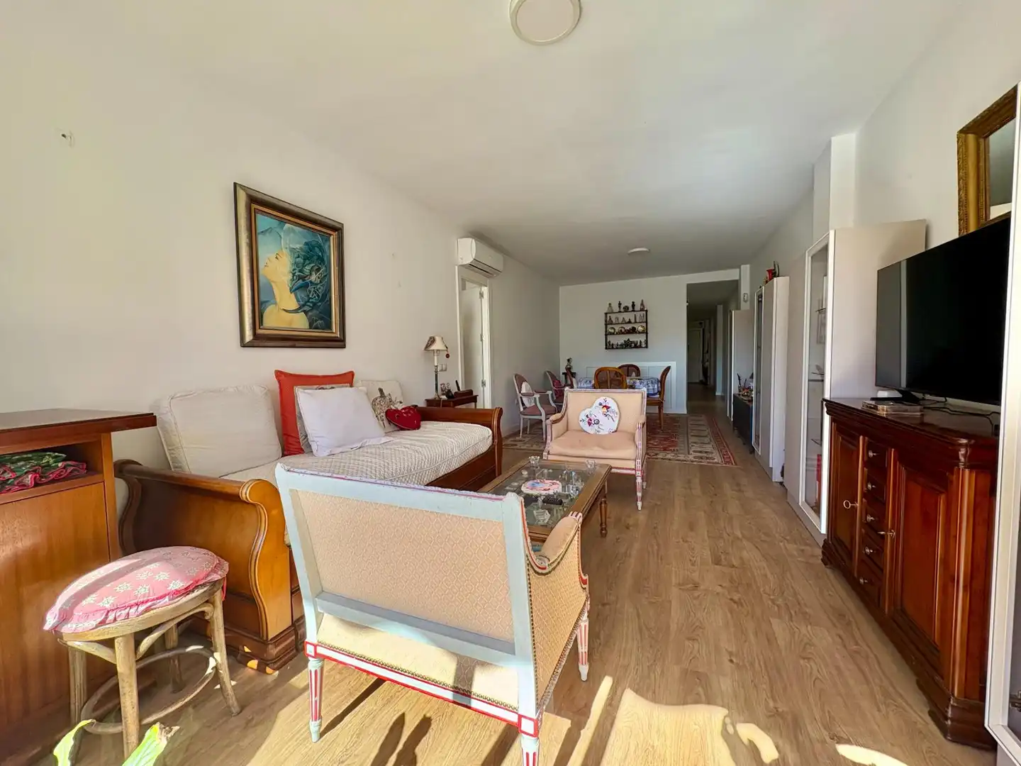 Living room of Flat for sale in Málaga  with Air Conditioner, Terrace and Furnished