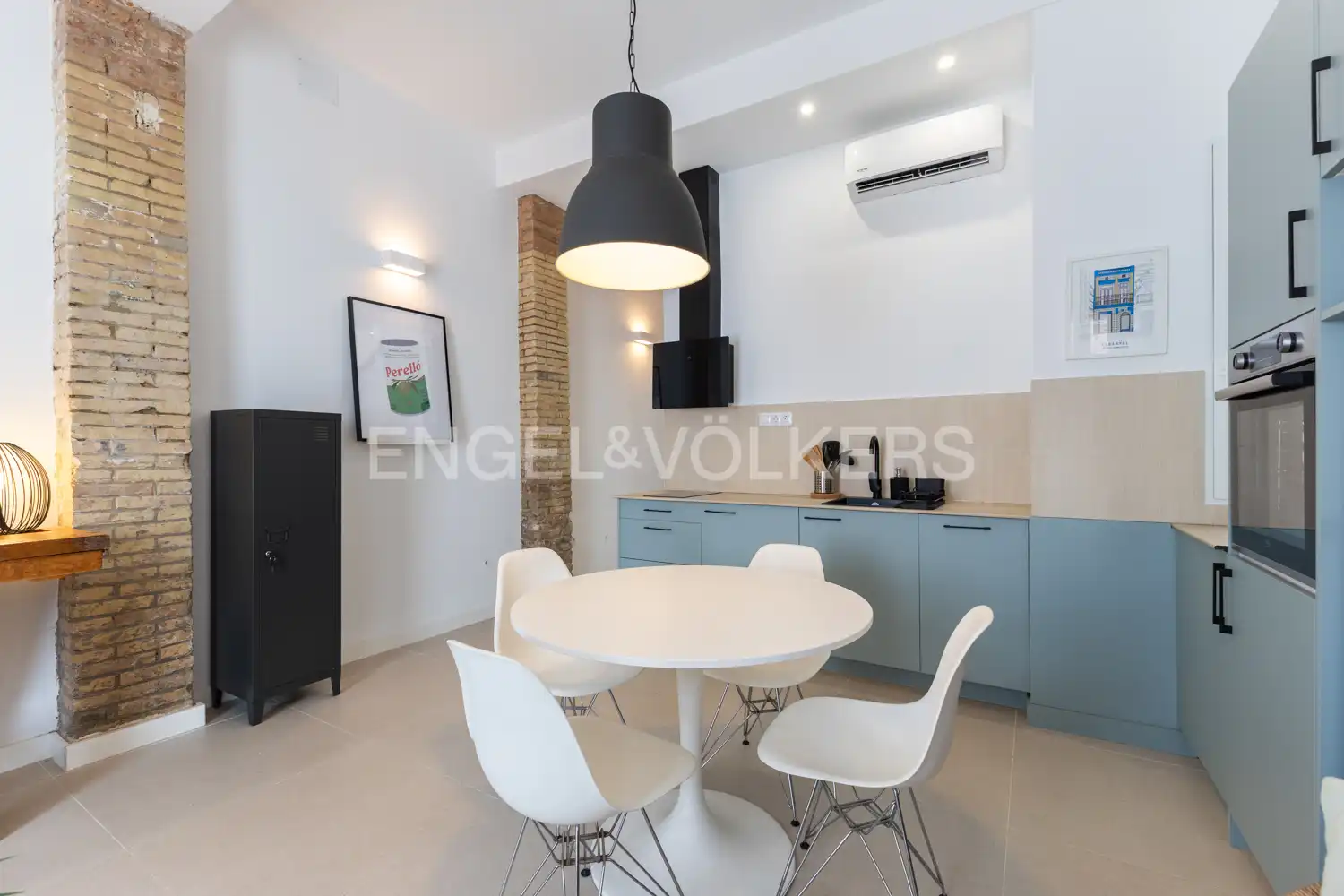 Cocina de Piso de alquiler en Valencia con Aire acondicionado, Calefacción y Terraza