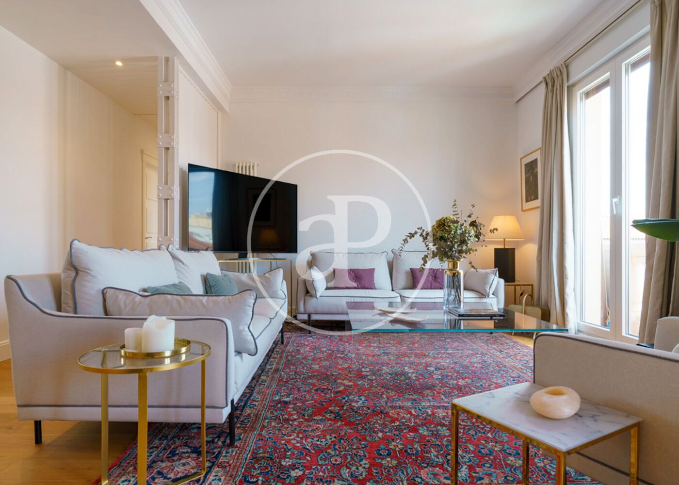 Sala d'estar de Pis de lloguer en  Madrid Capital amb Aire condicionat, Calefacció i Moblat