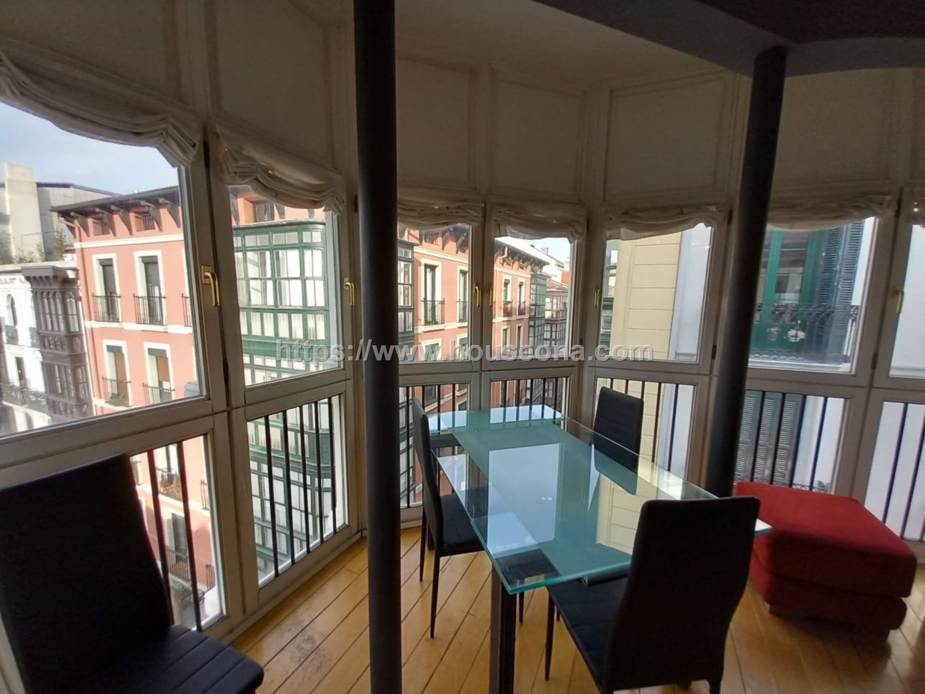 Balcony of Flat for rent in Bilbao   with Heating and Furnished