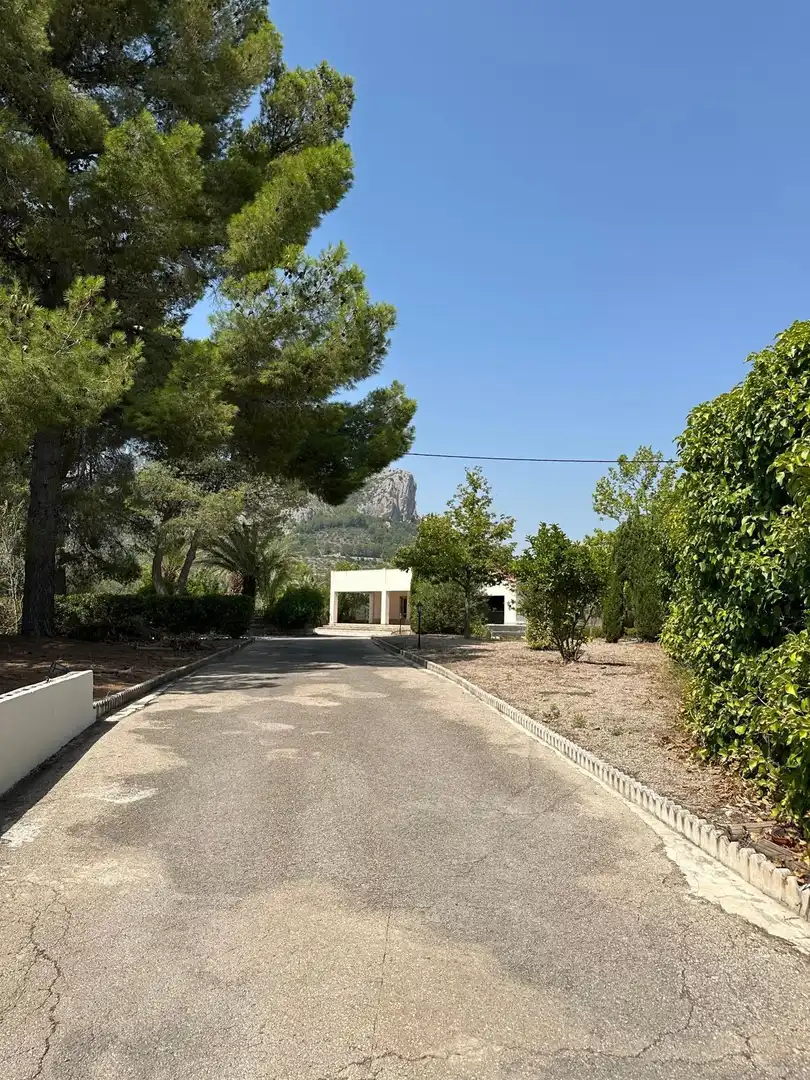 Exterior view of Houses for sale in Muro de Alcoy  with Heating, Swimming Pool and Furnished