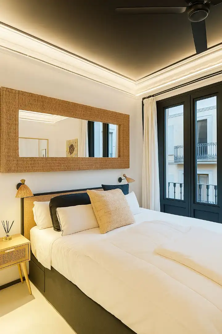 Schlafzimmer von Wohnung zur Miete in Barcelona mit Klimaanlage, Heizung und Parkett