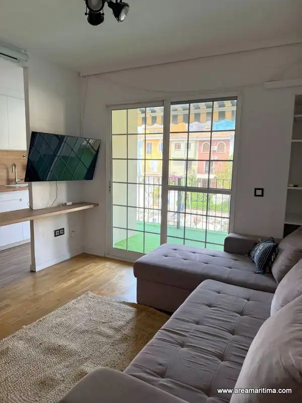 Living room of Flat for rent in Alboraya  with Air Conditioner, Parquet flooring and Terrace