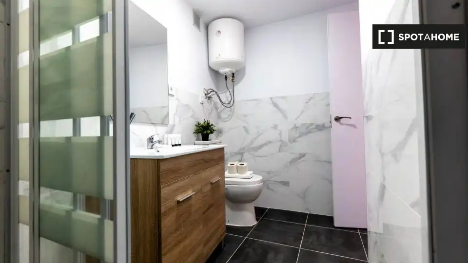 Bathroom of Flat for rent in Madrid  with Air Conditioner, Heating and Furnished