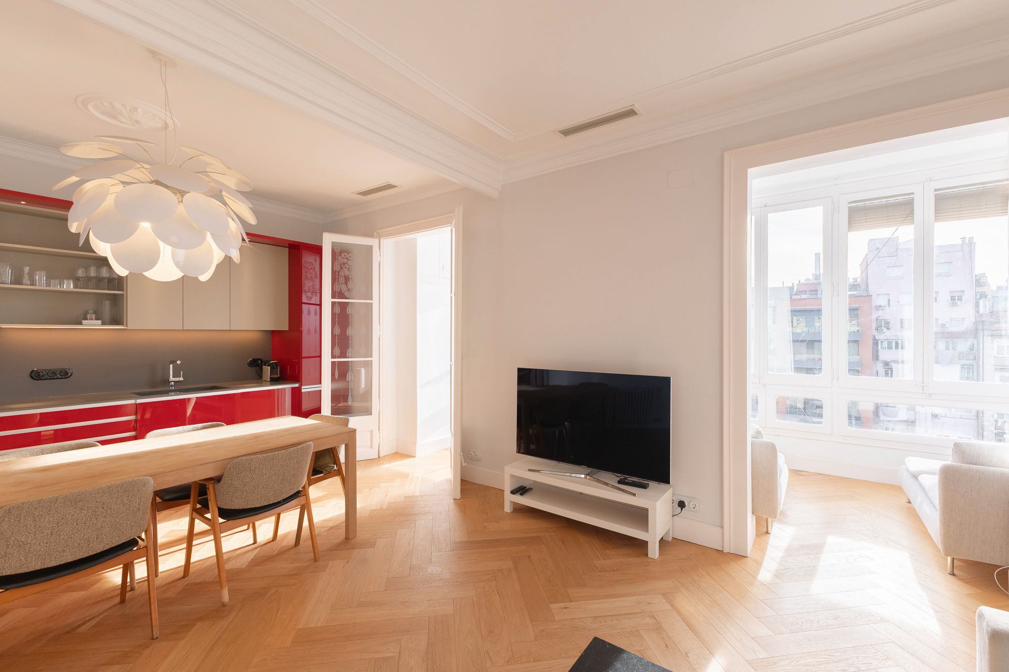 Sala d'estar de Pis en venda en  Barcelona Capital amb Aire condicionat, Calefacció i Parquet