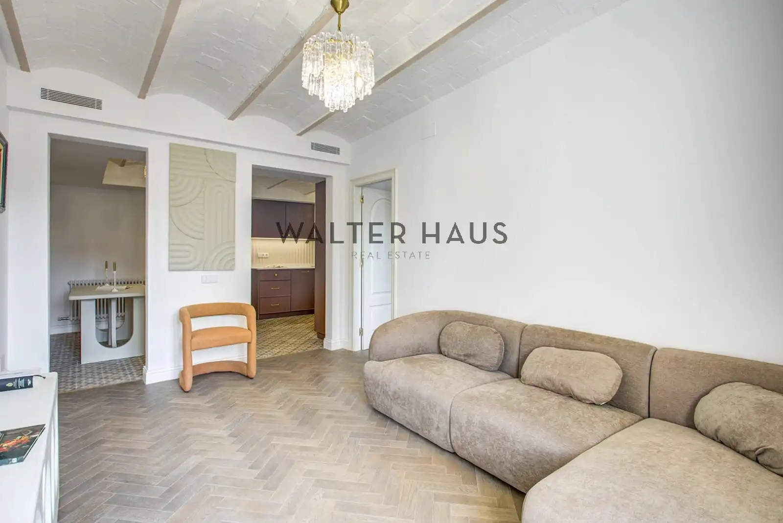 Sala de estar de Piso en venta en Barcelona con Terraza, Amueblado y Horno