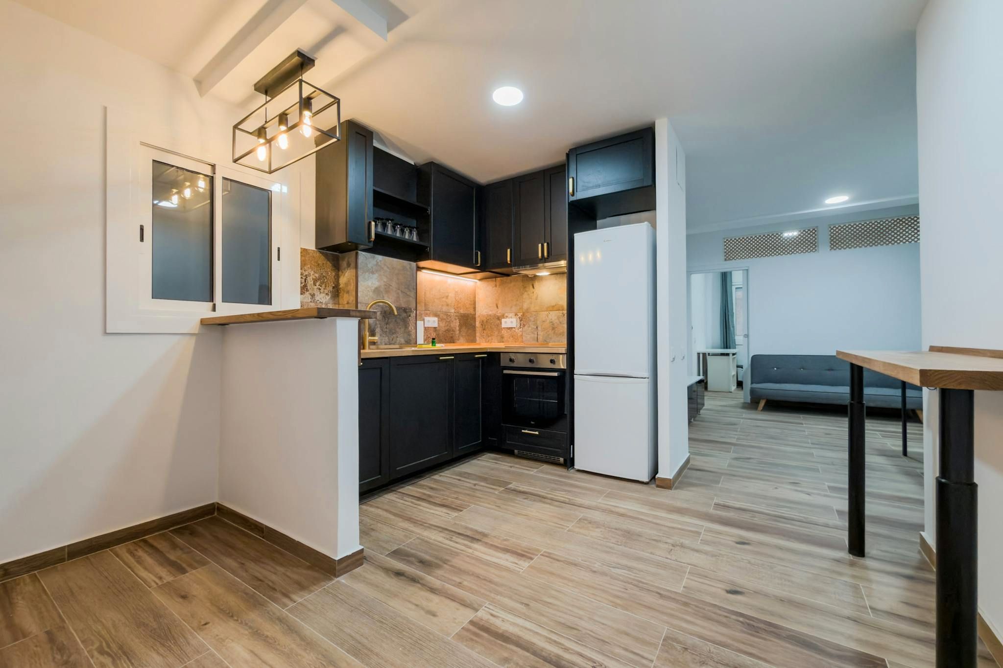 Kitchen of Flat to rent in  Barcelona Capital  with Heating, Furnished and Washing machine