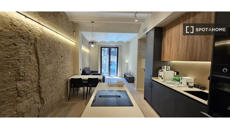 Kitchen of Flat for rent in Barcelona  with Air Conditioner, Heating and Furnished