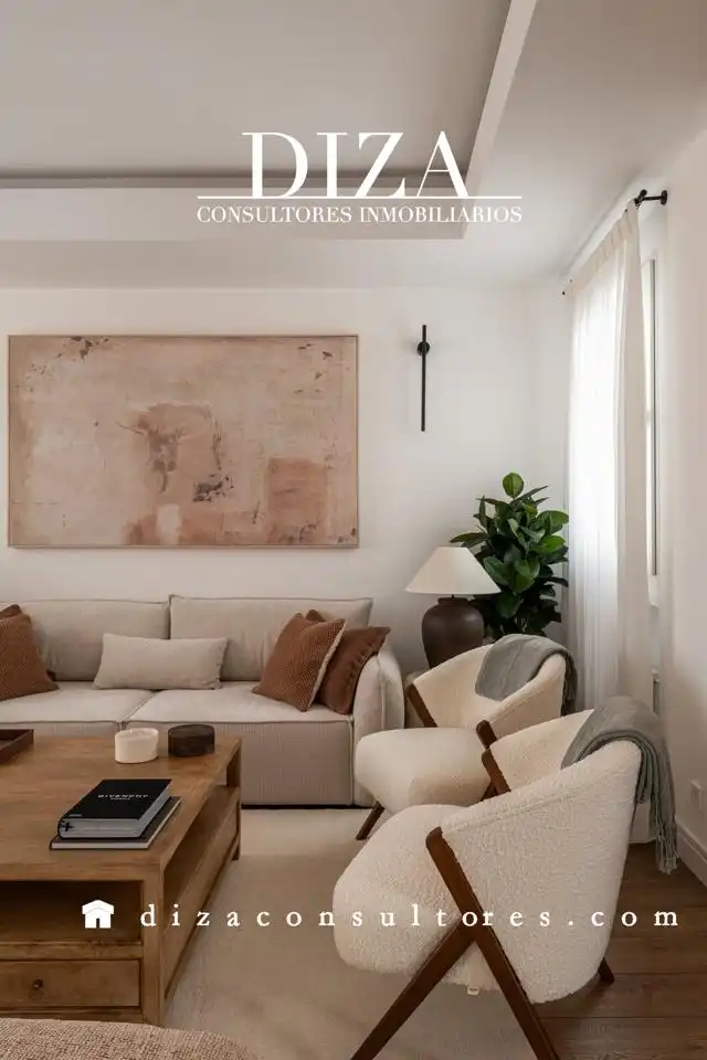 Sala de estar de Ático de alquiler en Barrio de Salamanca