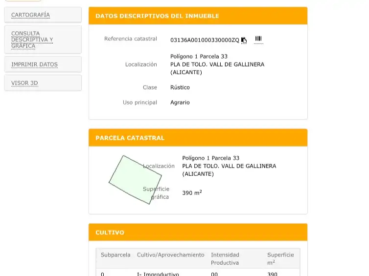 Rural land for sale in Poligono 1