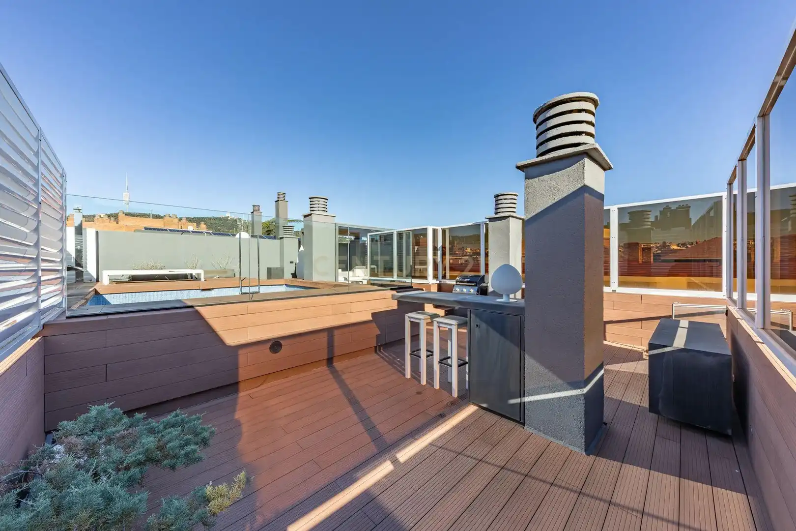 Terrace of Apartments for rent in Barcelona  with Air Conditioner, Swimming Pool and Oven