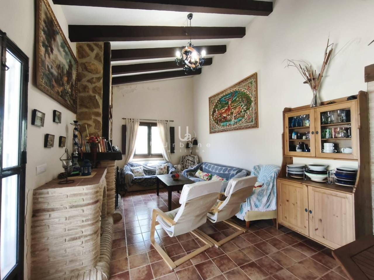 Wohnzimmer von Country house zum verkauf in Mula mit Privatgarten und Terrasse