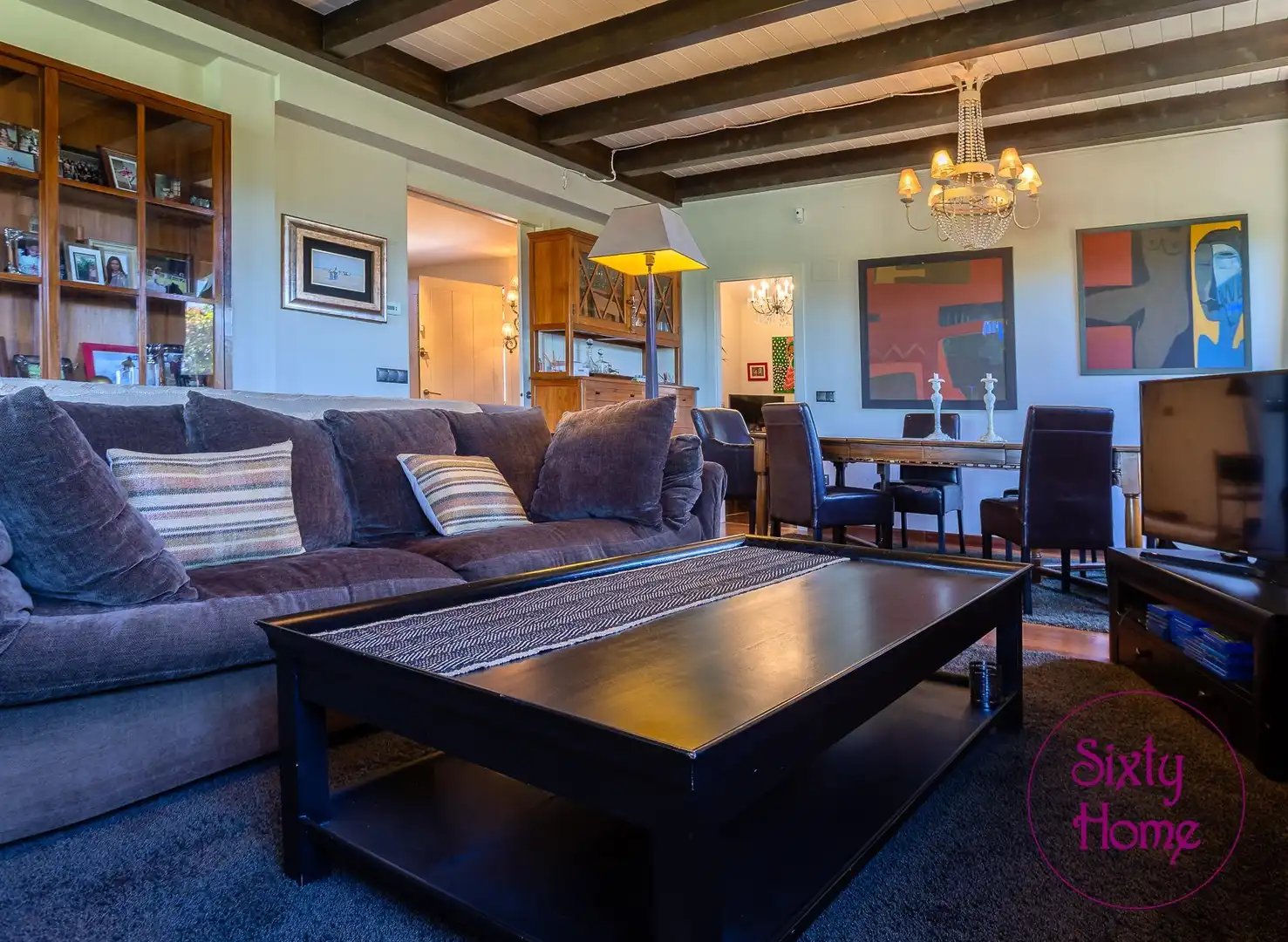 Sala de estar de Casa o chalet en venta en Jaca con Calefacción, Jardín privado y Parquet