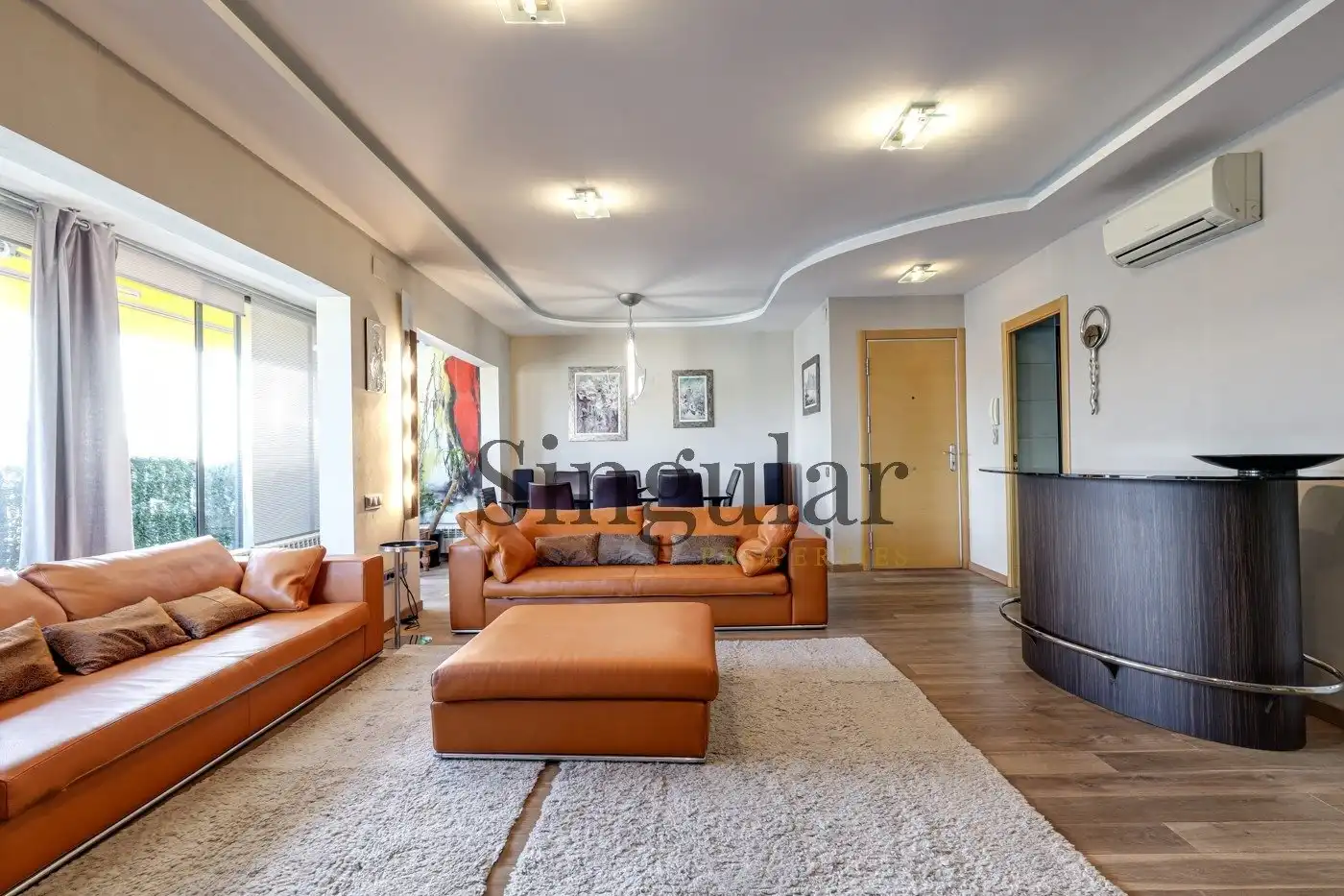 Wohnzimmer von Dachboden zur Miete in Barcelona mit Klimaanlage, Heizung und Privatgarten