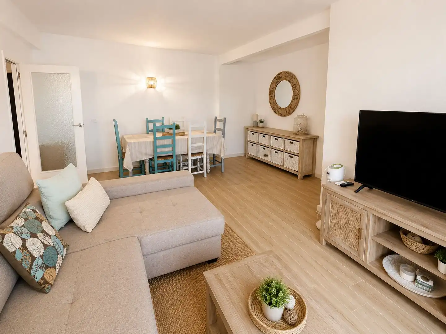 Sala de estar de Apartamento de alquiler en Jávea / Xàbia con Aire acondicionado, Terraza y Amueblado