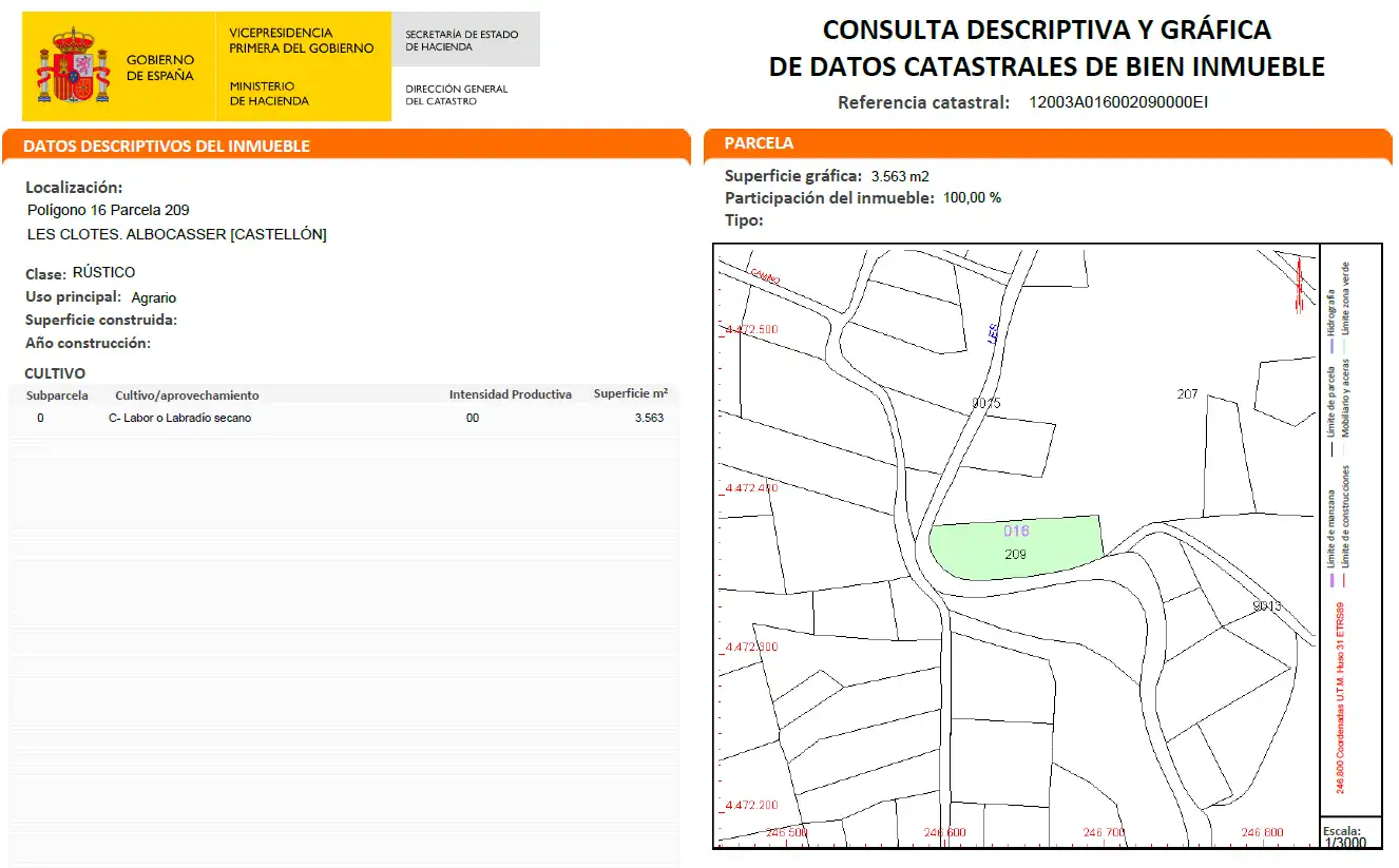 Rural land for sale in Albocàsser, imagen 3