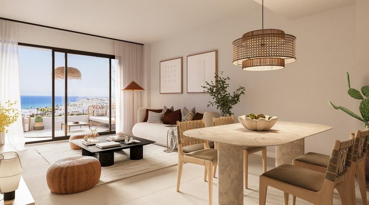 Sala d'estar de Apartament en venda en Mojácar amb Aire condicionat, Terrassa i Traster