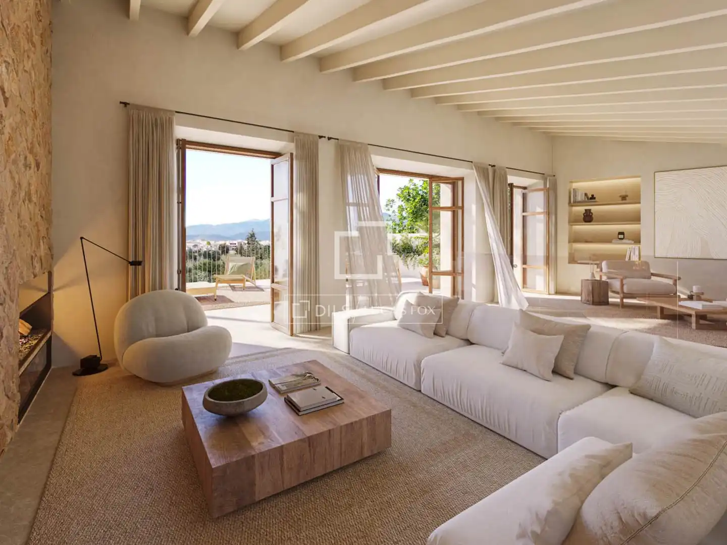 Sala de estar de Casa o chalet en venta en Santa María del Camí con Aire acondicionado, Calefacción y Jardín privado