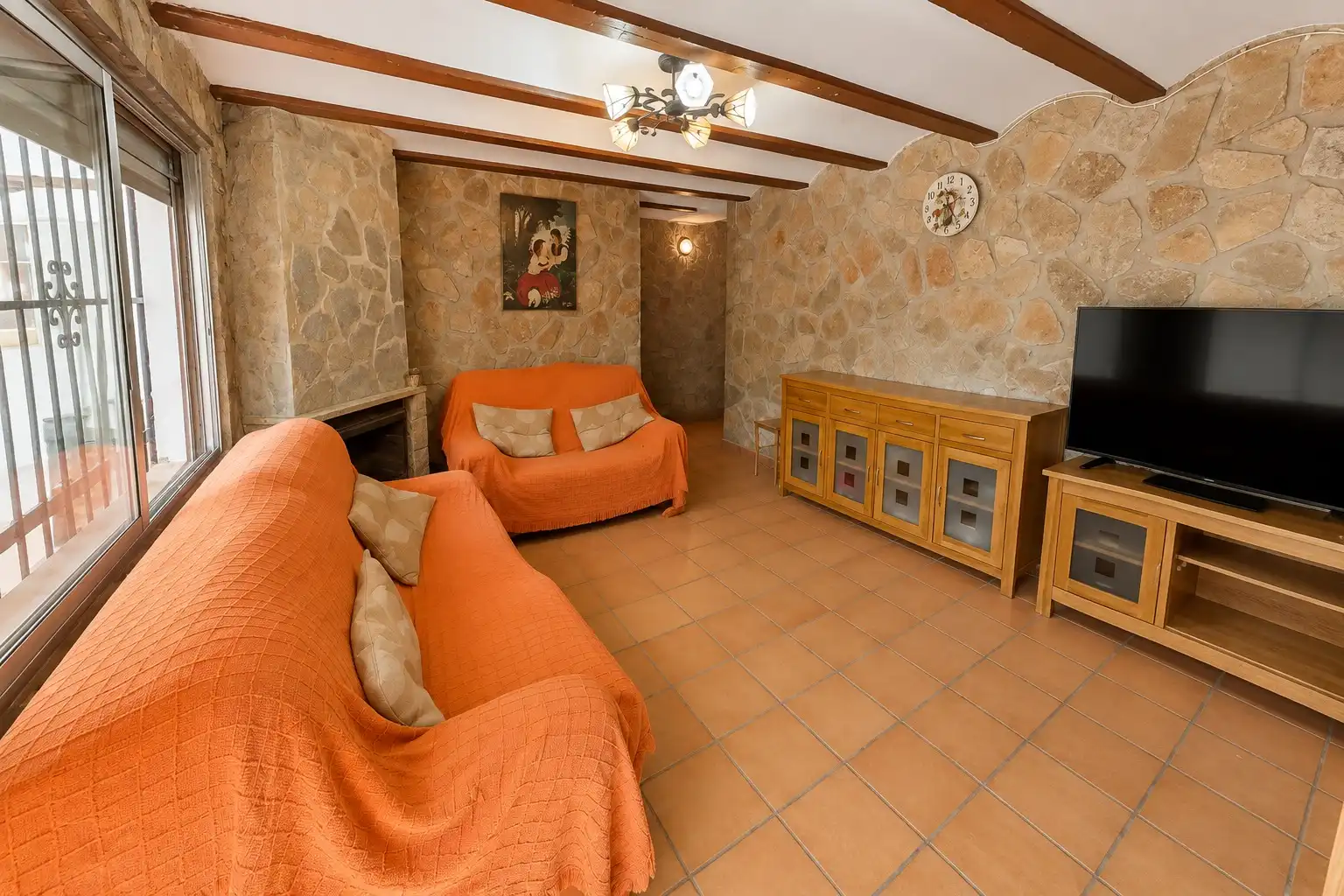 Sala d'estar de Casa o xalet en venda en Alberic amb Jardí privat, Terrassa i Traster