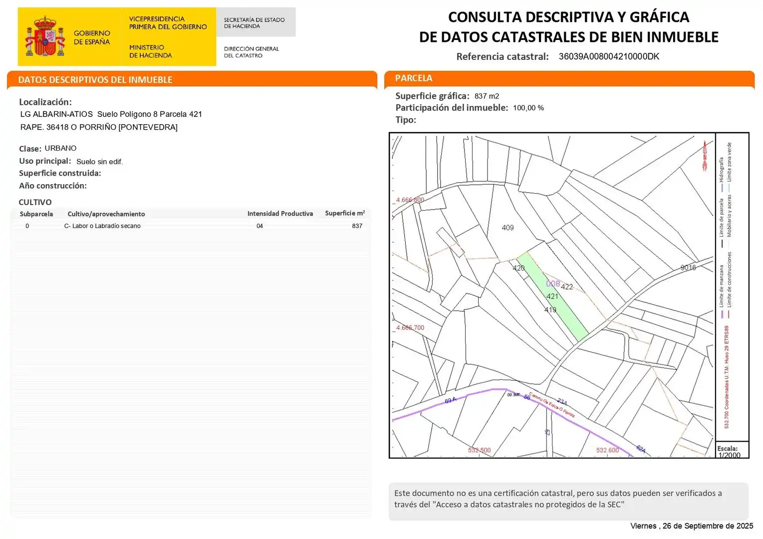 Residential for sale in O Porriño  
