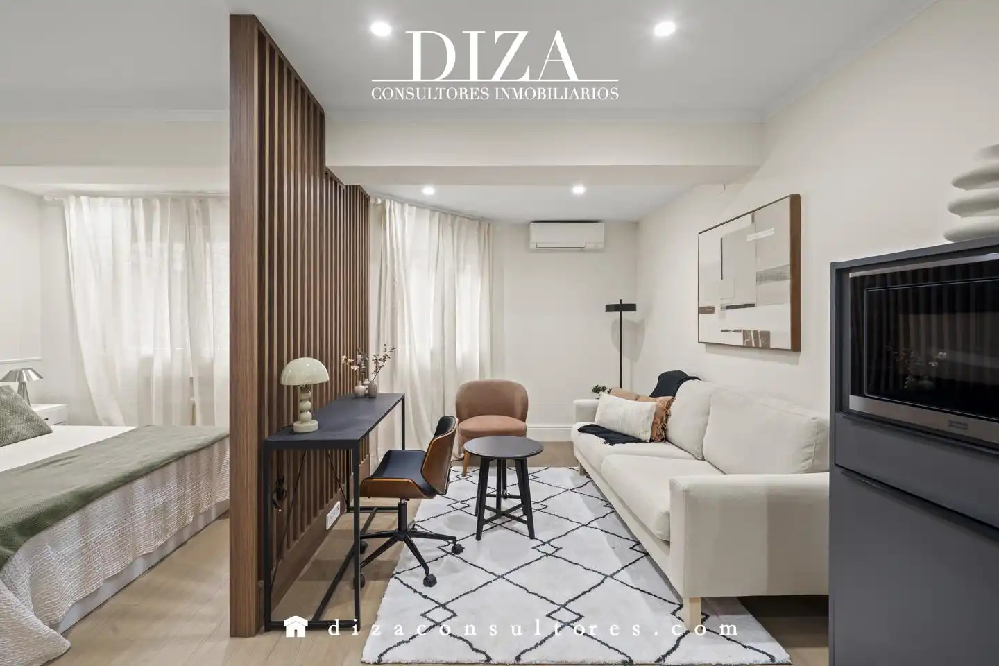 Wohnzimmer von Wohnung zur Miete in Madrid mit Klimaanlage, Heizung und Möbliert