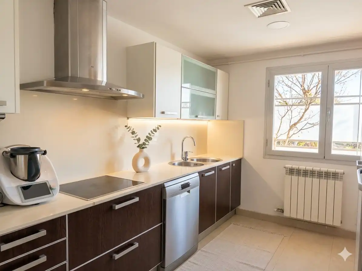 Küche von Wohnung zum Verkauf in Sant Cugat del Vallès mit Klimaanlage, Heizung und Abstellraum