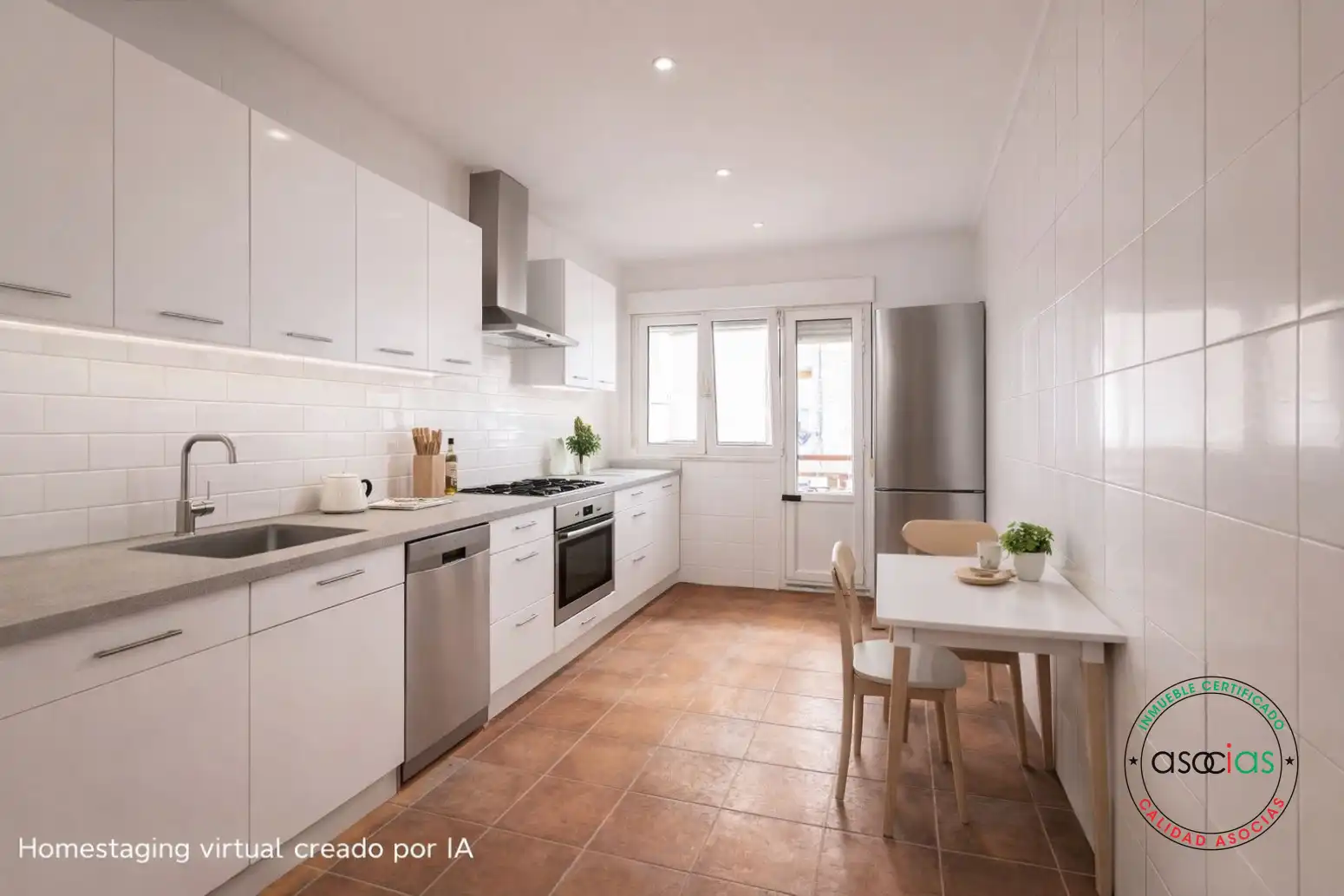 Küche von Wohnung zum Verkauf in Gijón  mit Heizung, Parkett und Balkon
