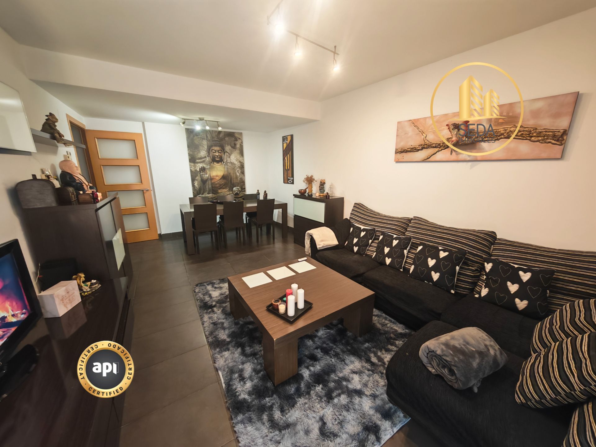 Sala d'estar de Casa adosada en venda en Piera amb Aire condicionat, Calefacció i Parquet