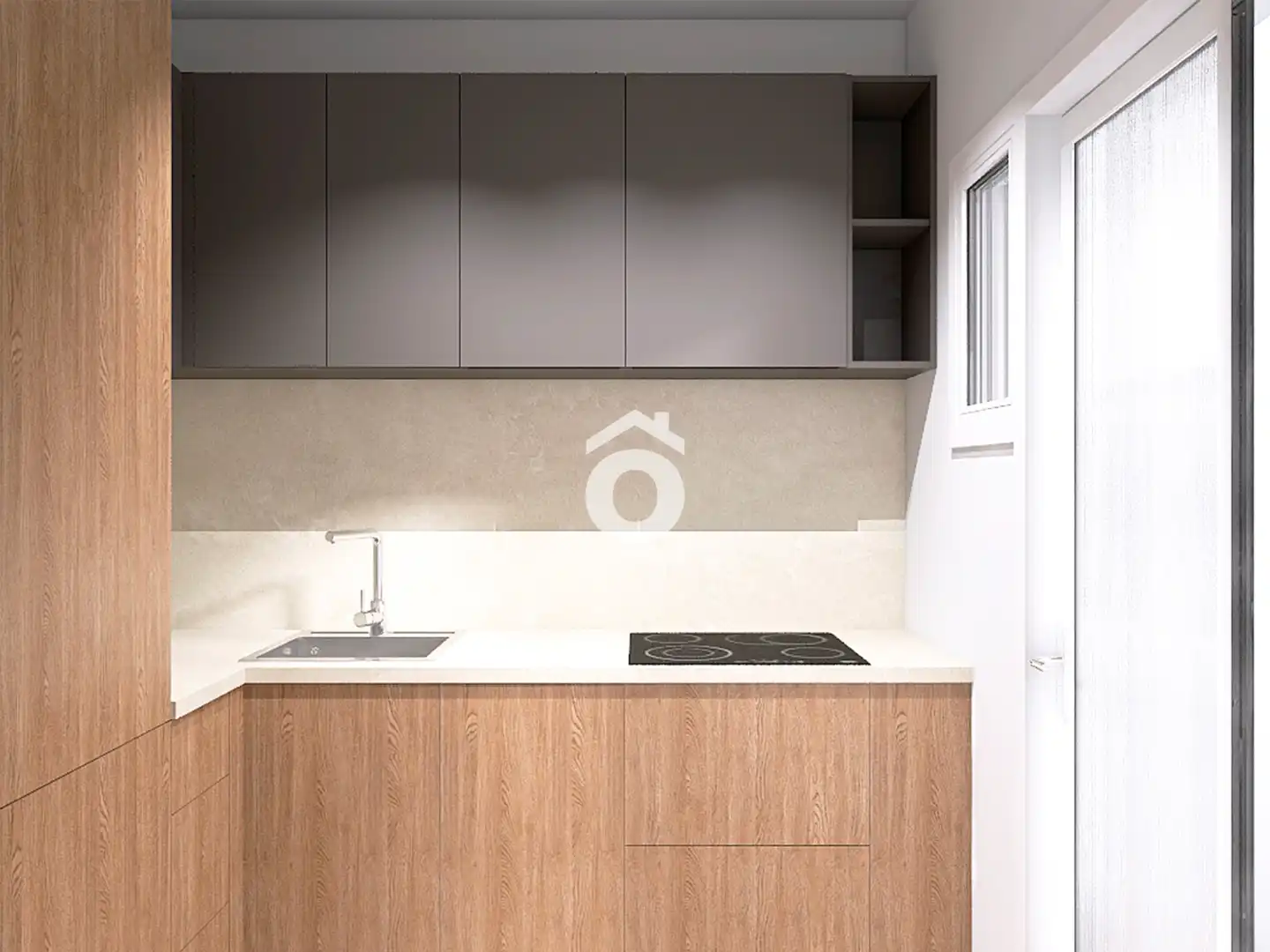 Küche von Wohnung zum Verkauf in Esparreguera mit Klimaanlage, Heizung und Balkon