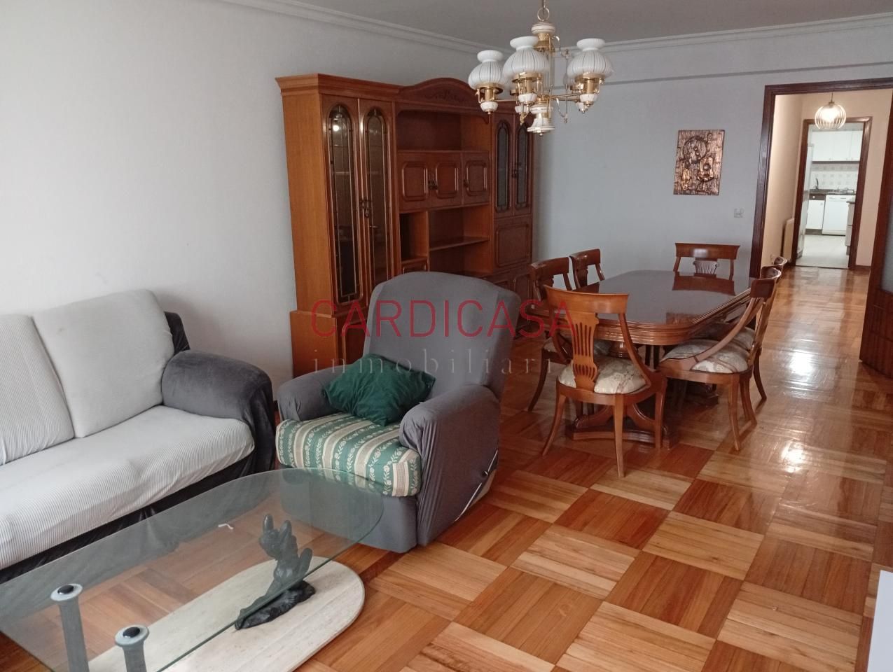 Living room of Flat to rent in Vigo   with Heating, Parquet flooring and Terrace