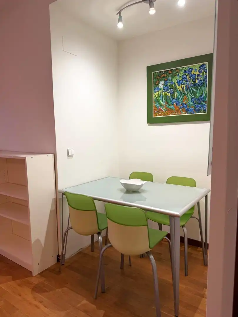 Menjador de Estudi de lloguer en Oviedo  amb Calefacció, Terrassa i Moblat