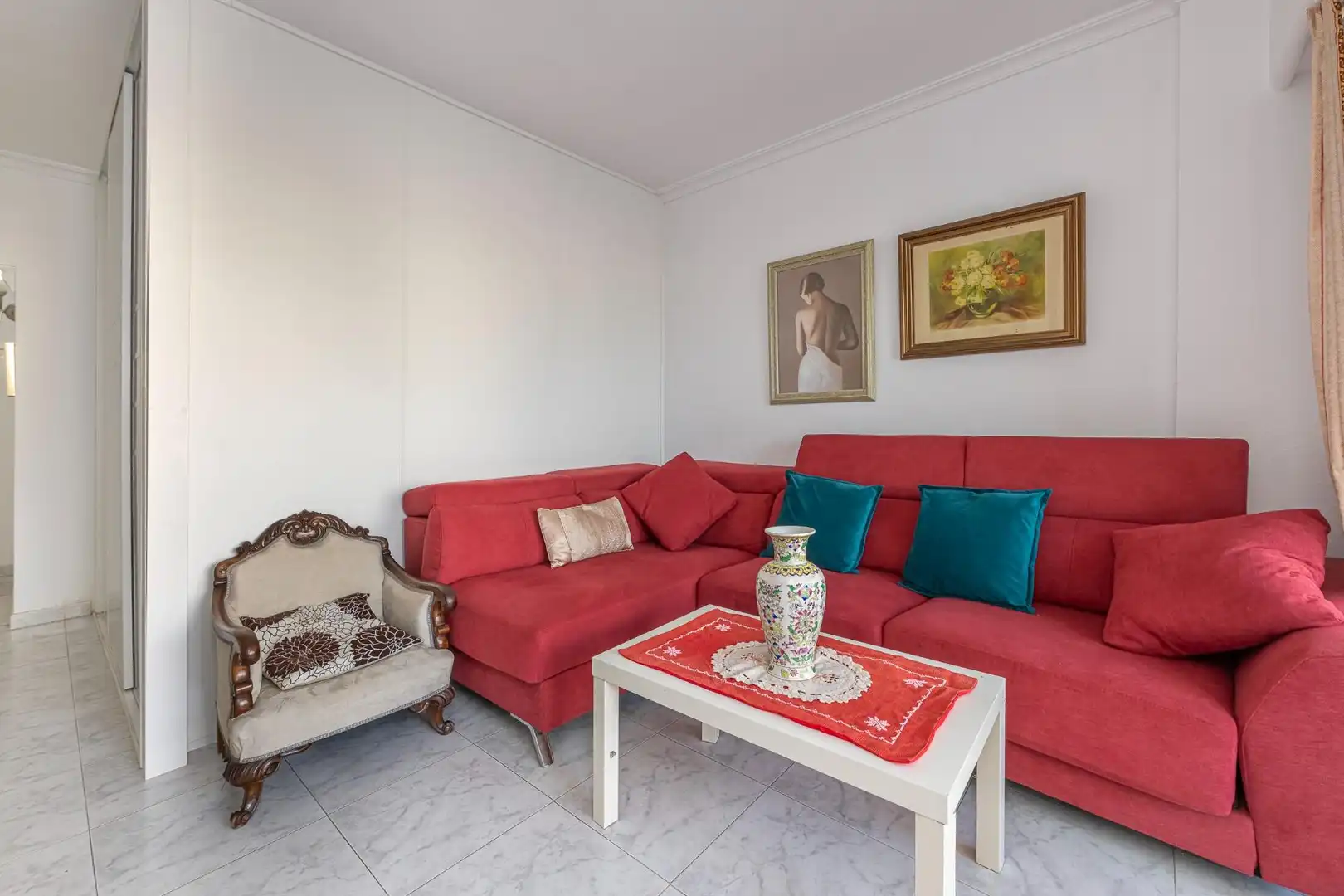 Sala d'estar de Apartament en venda en Fuengirola amb Aire condicionat, Calefacció i Jardí privat