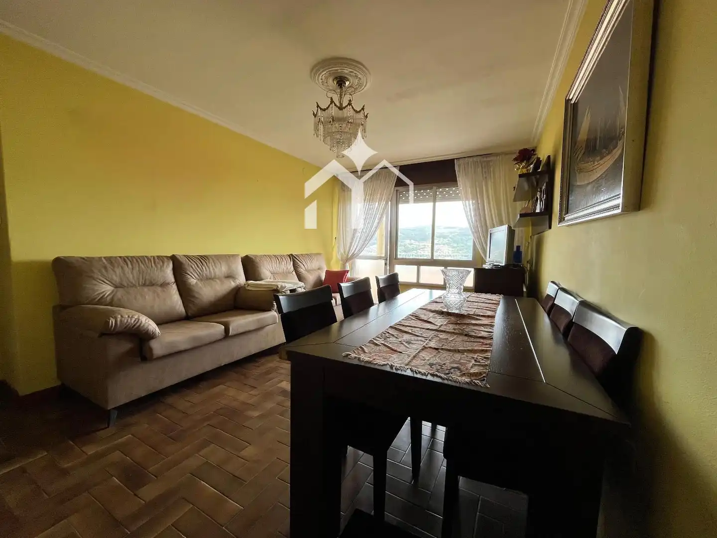 Sala de estar de Casa o chalet en venta en Moaña con Calefacción, Parquet y Terraza