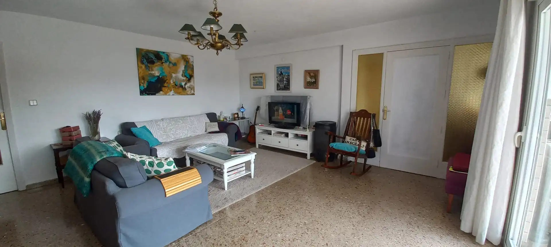 Wohnzimmer von Dachboden zum Verkauf in Alicante / Alacant mit Terrasse, Möbliert und Balkon
