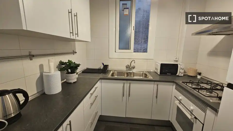 Kitchen of Flat for share in Barcelona  with Air Conditioner, Heating and Furnished