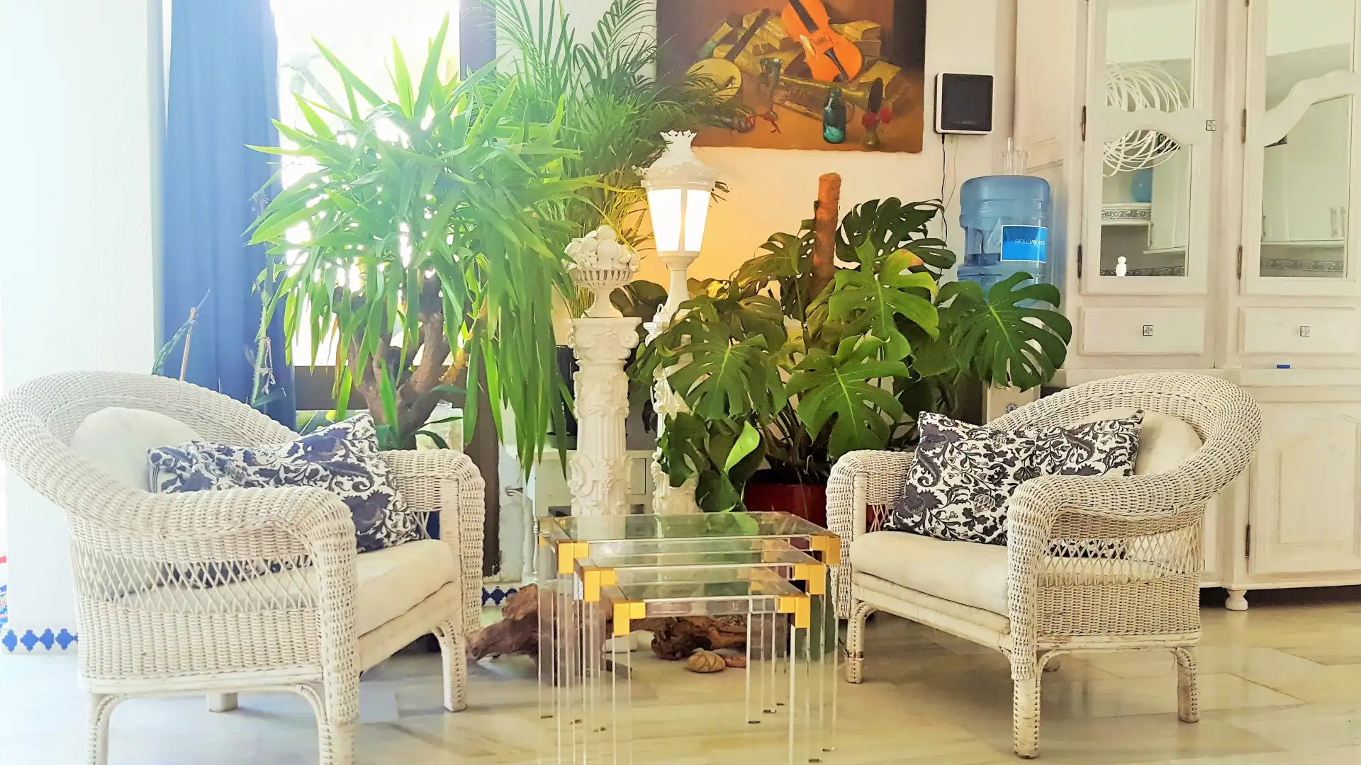 Wohnzimmer von Maisonette zur Miete in Estepona mit Klimaanlage, Terrasse und Schwimmbad