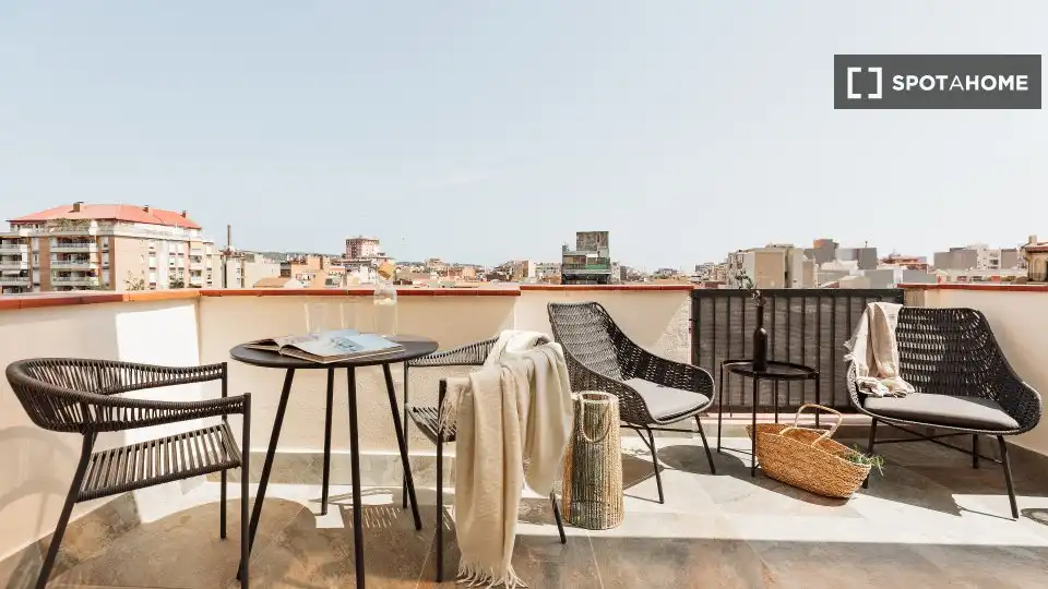 Terrace of Flat for rent in Barcelona  with Air Conditioner, Heating and Furnished