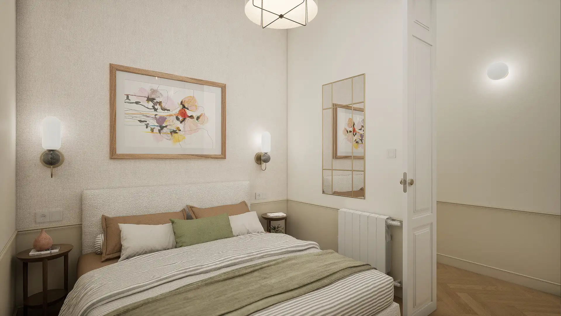 Schlafzimmer von Wohnungen zur Miete in Barcelona mit Klimaanlage, Heizung und Parkett