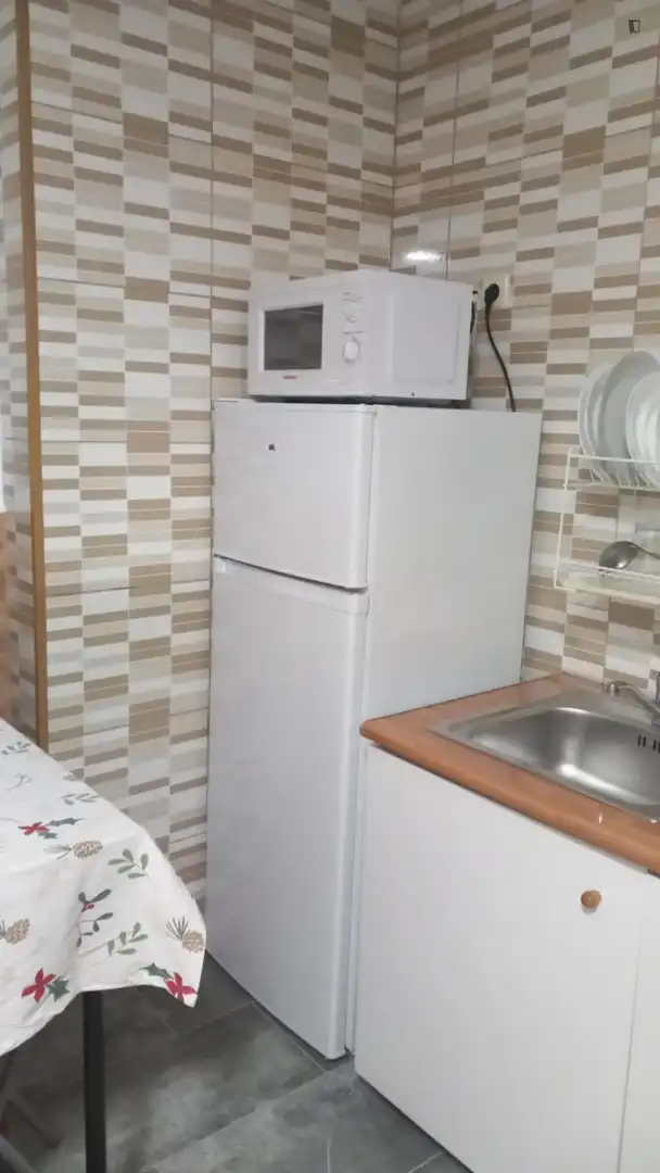 Cuina de Estudi de lloguer en L'Hospitalet de Llobregat amb Aire condicionat, Calefacció i Moblat