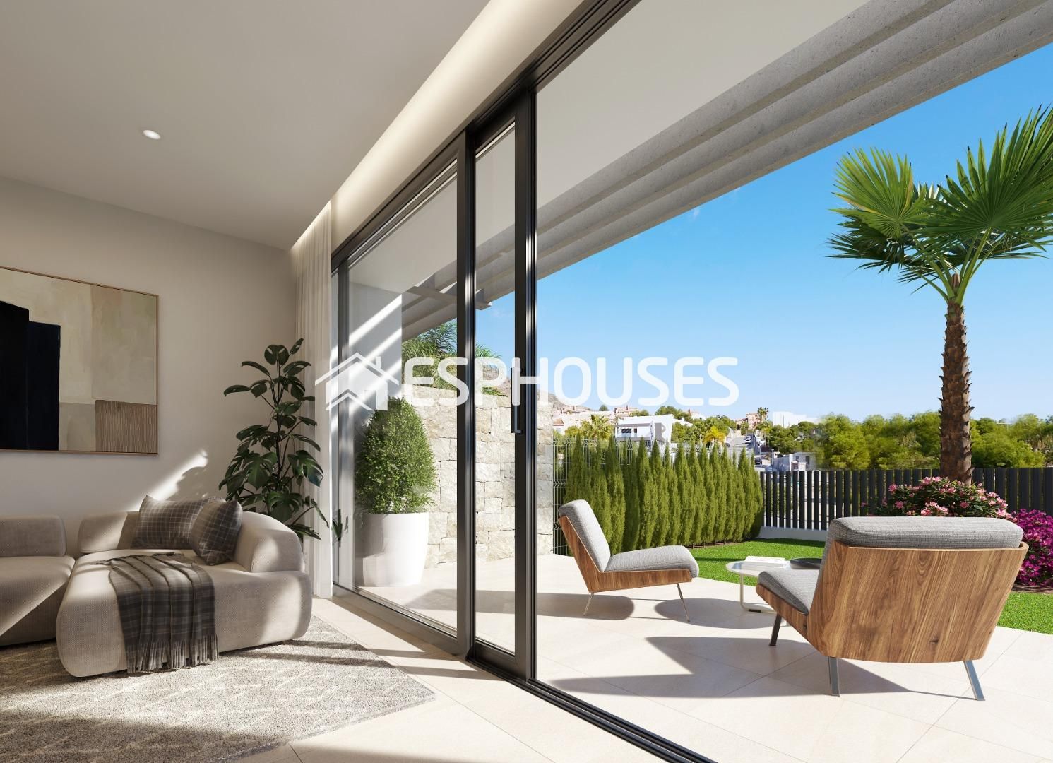 Terrace of Single-family semi-detached for sale in Finestrat  with Terrace, Balcony and Home automation