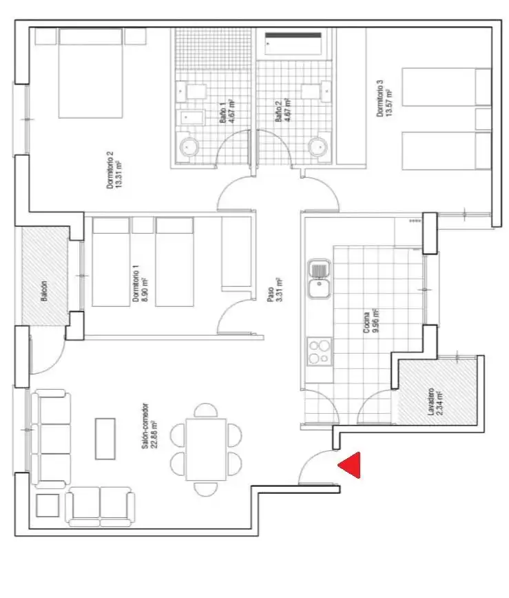 Flat for rent in Murcia  with Air Conditioner, Furnished and Balcony