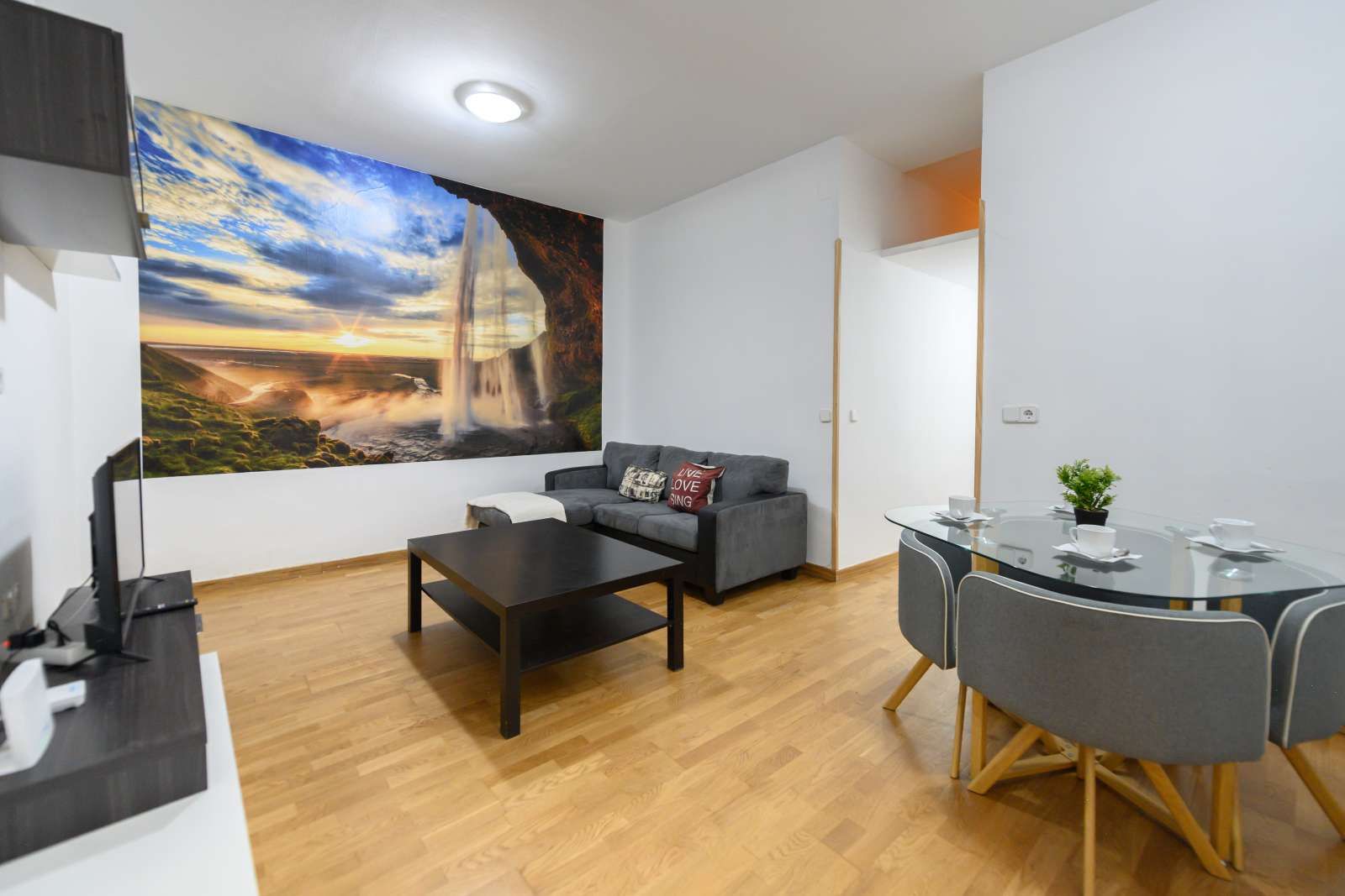 Living room of Apartment to share in  Madrid Capital  with Air Conditioner, Heating and Terrace