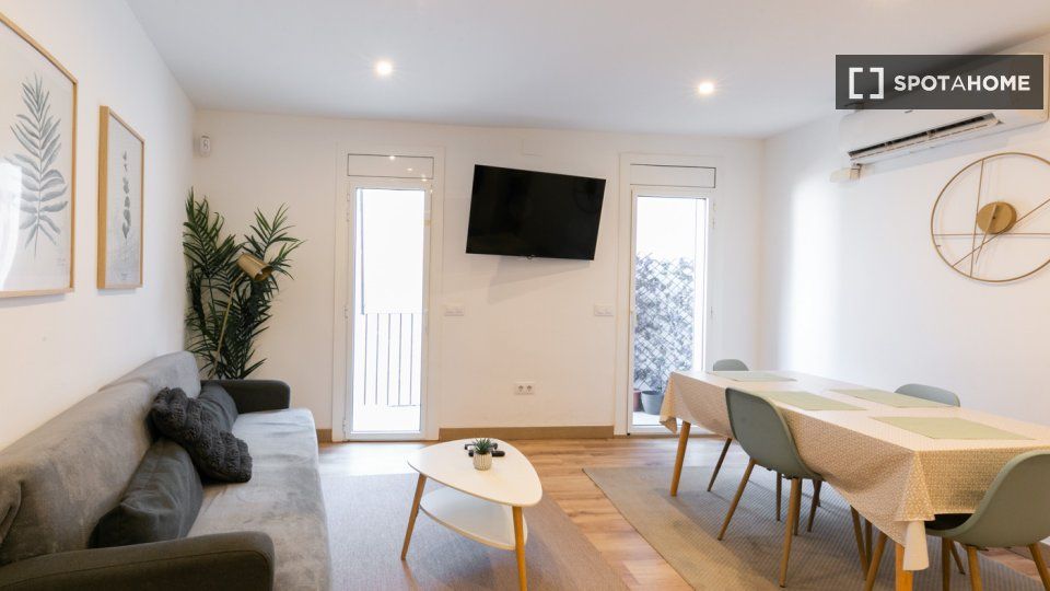Living room of Flat to rent in  Barcelona Capital  with Air Conditioner, Heating and Furnished